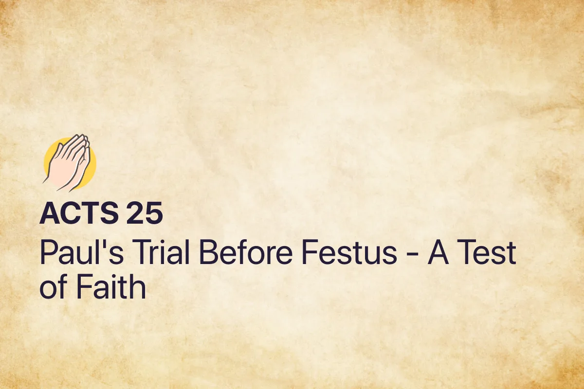 Acts 25: Paul's Trial Before Festus - A Test of Faith