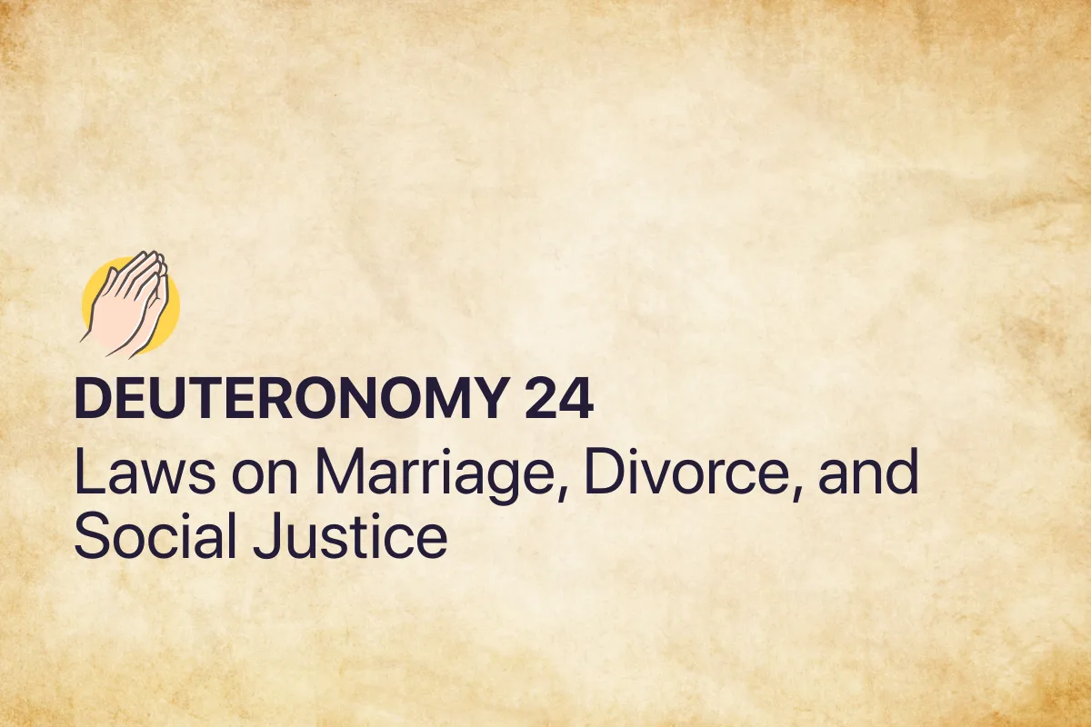 Deuteronomy 24: Laws on Marriage, Divorce, and Social Justice