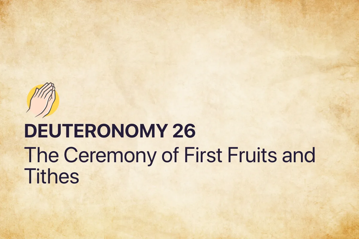 Deuteronomy 26: The Ceremony of First Fruits and Tithes