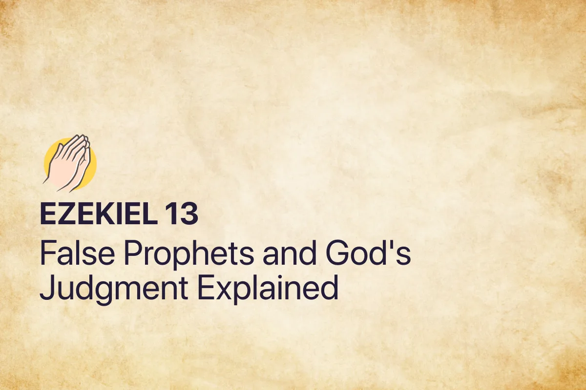Ezekiel 13: False Prophets and God's Judgment Explained
