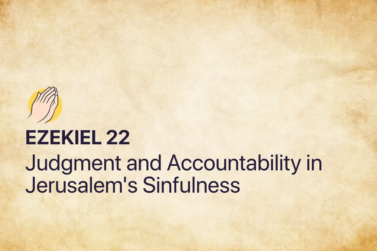 Ezekiel 22: Judgment and Accountability in Jerusalem's Sinfulness
