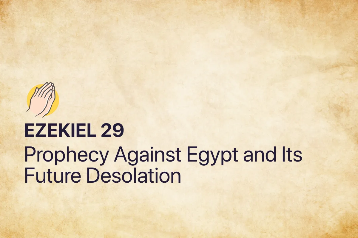Ezekiel 29: Prophecy Against Egypt and Its Future Desolation