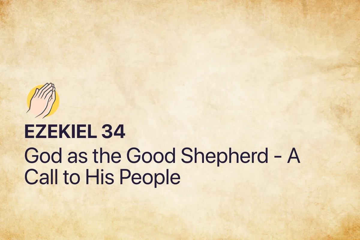 Ezekiel 34: God as the Good Shepherd - A Call to His People