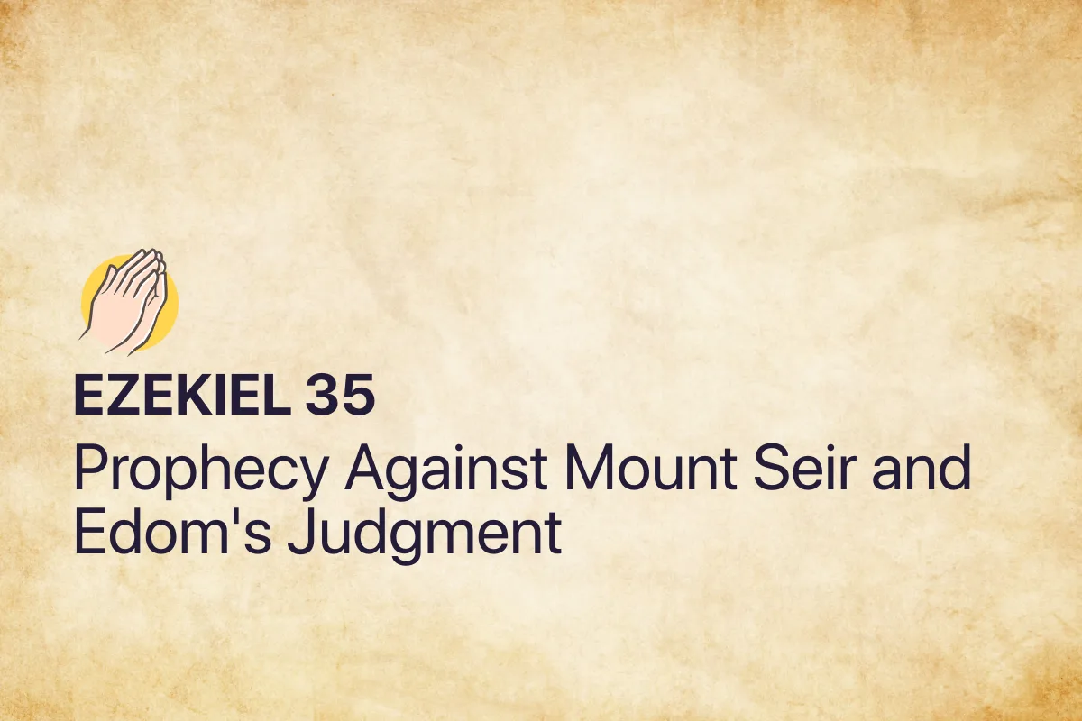 Ezekiel 35: Prophecy Against Mount Seir and Edom's Judgment