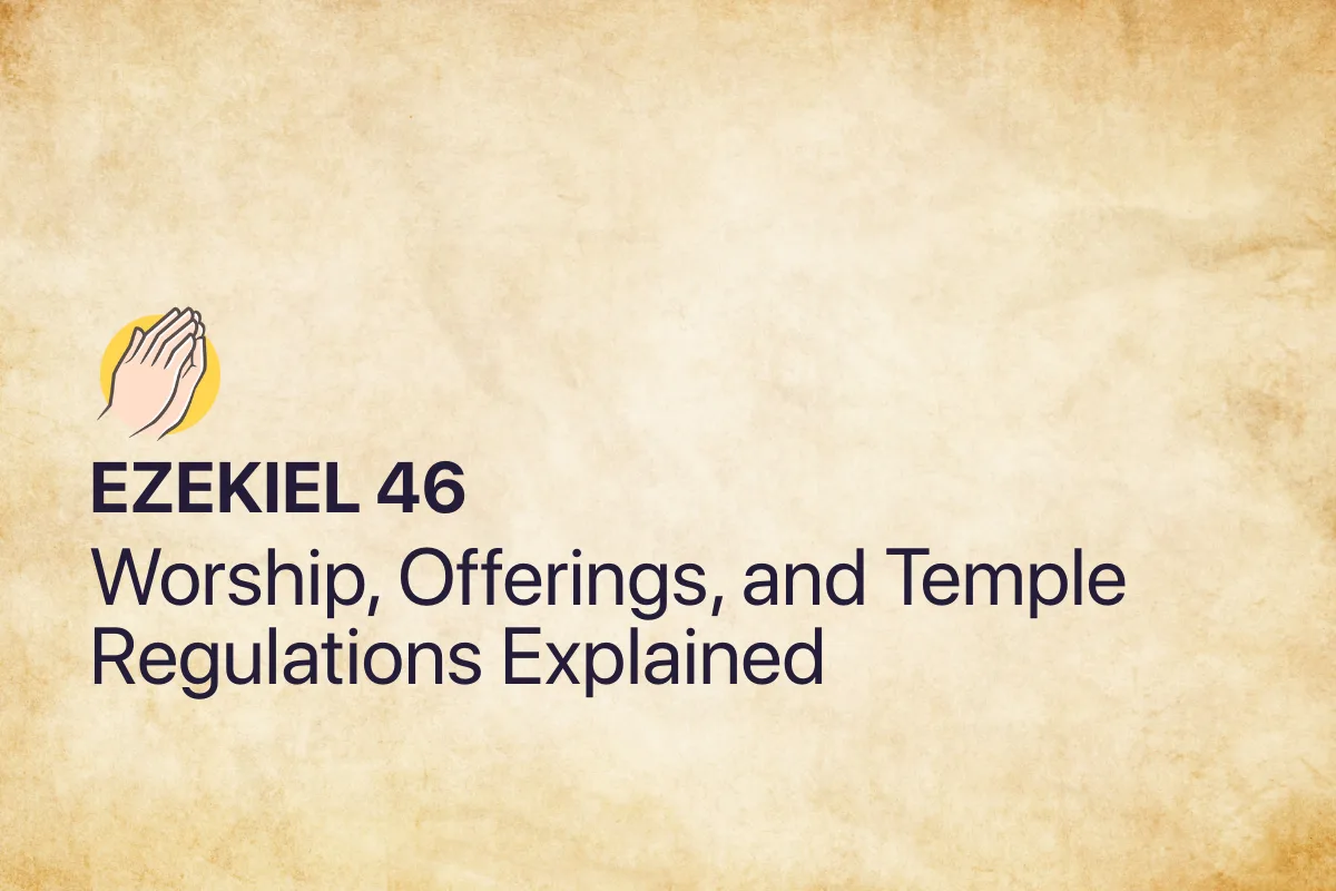 Ezekiel 46: Worship, Offerings, and Temple Regulations Explained