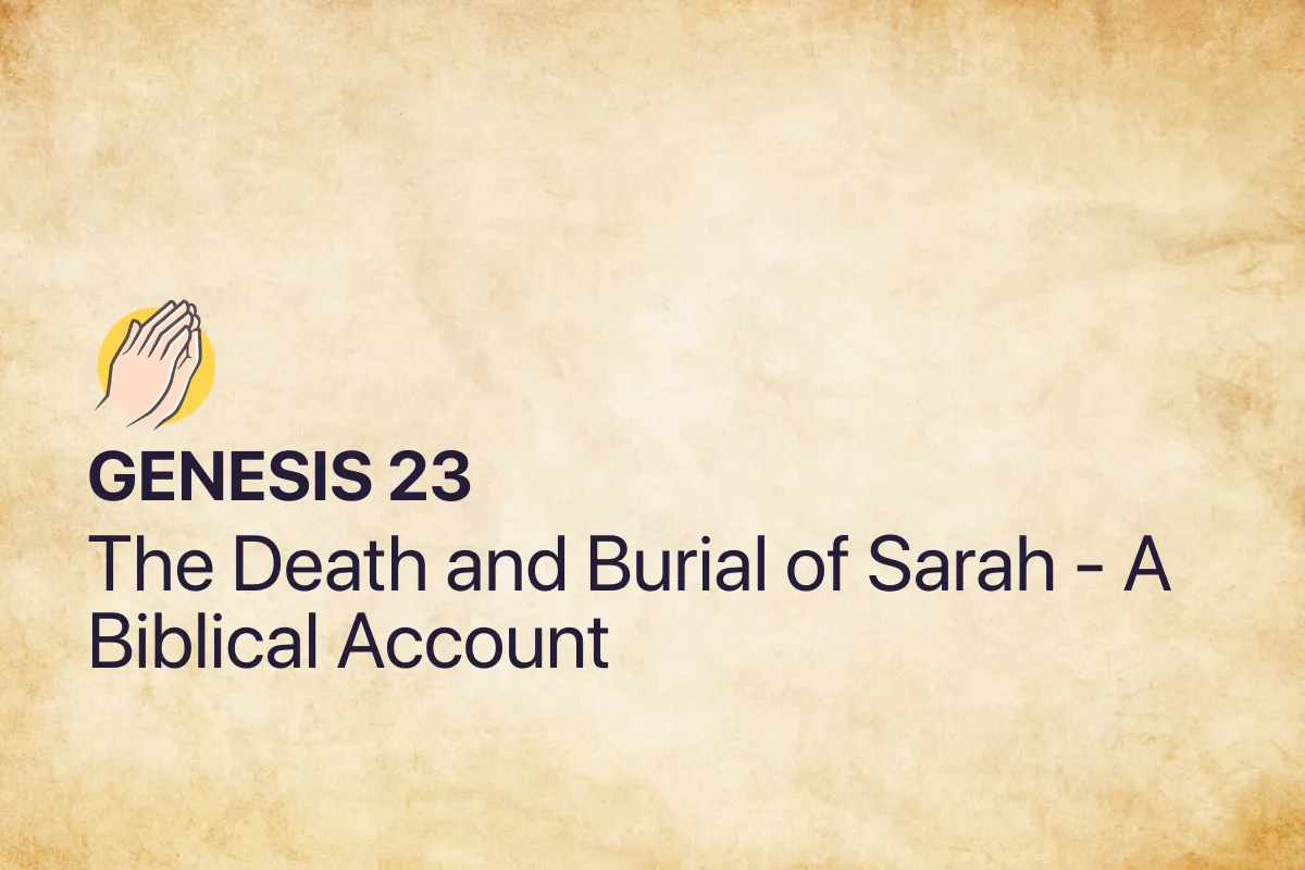 Genesis 23: The Death and Burial of Sarah - A Biblical Account
