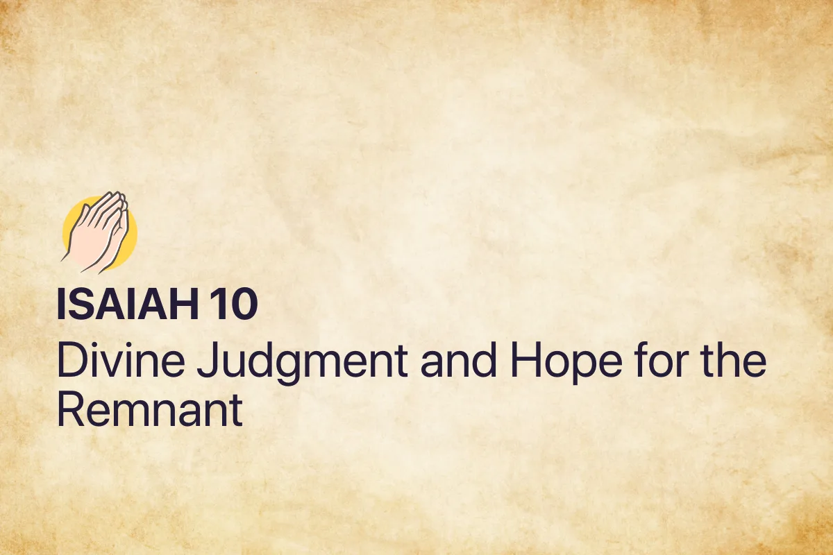 Isaiah 10: Divine Judgment and Hope for the Remnant