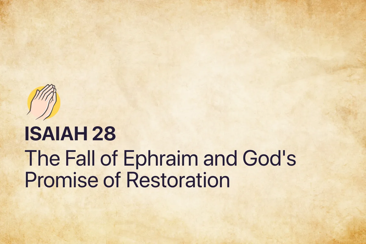 Isaiah 28: The Fall of Ephraim and God's Promise of Restoration