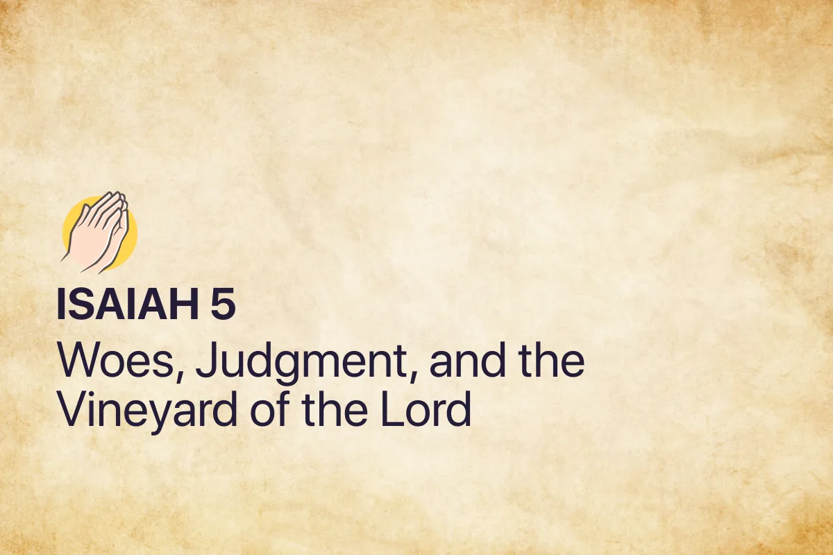 Isaiah 5: Woes, Judgment, and the Vineyard of the Lord