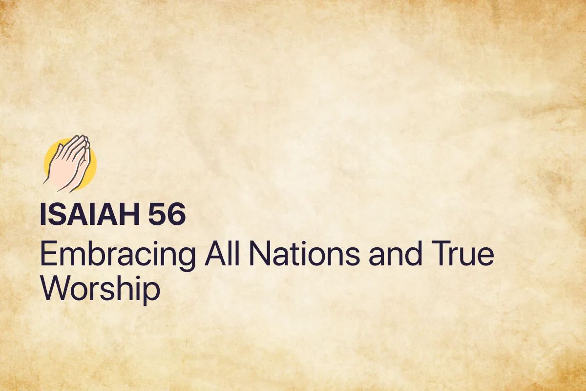 Isaiah 56: Embracing All Nations and True Worship