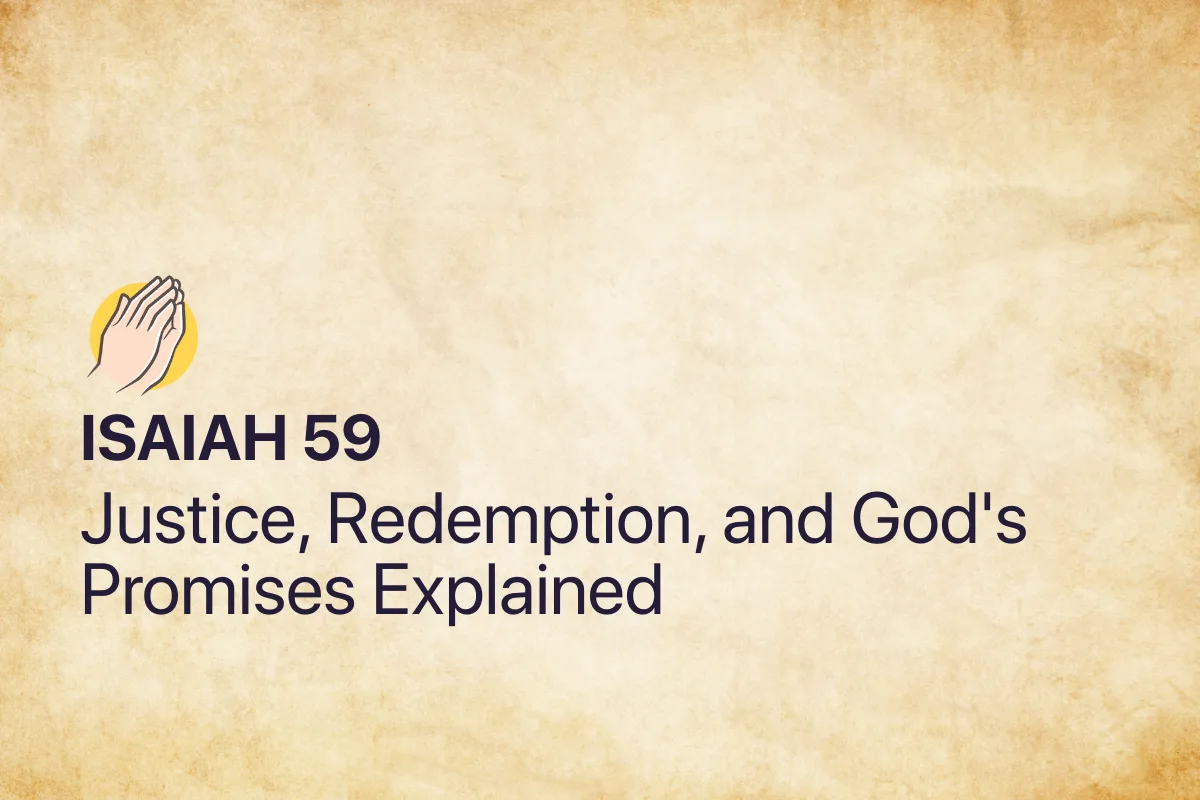 Isaiah 59: Justice, Redemption, and God's Promises Explained