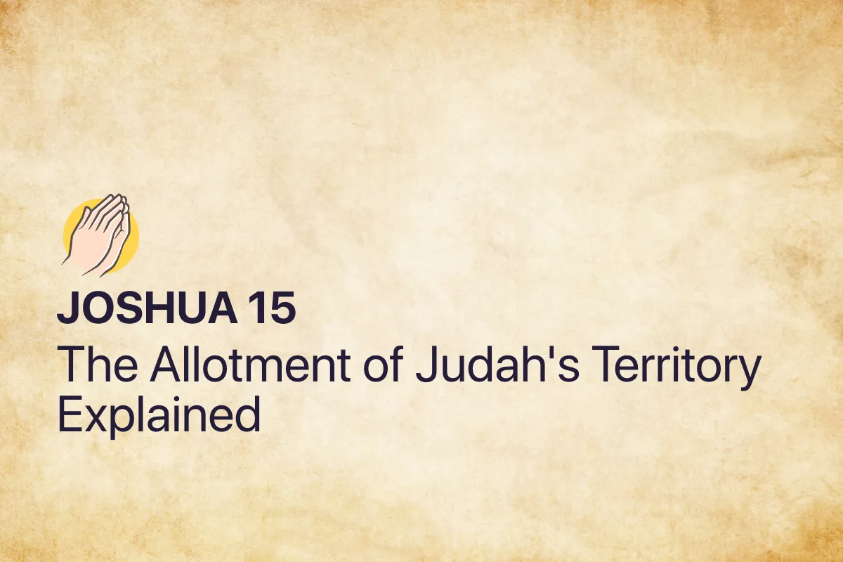 Joshua 15: The Allotment of Judah's Territory Explained