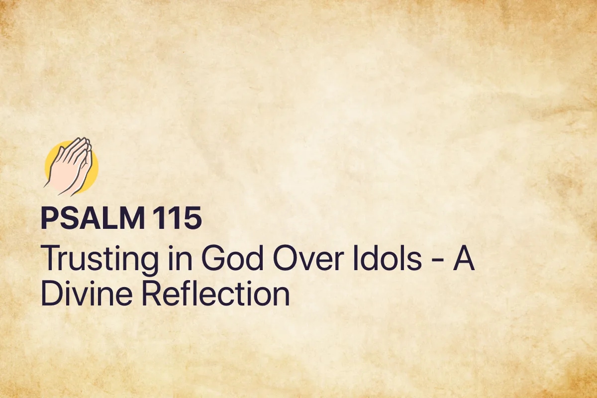Psalm 115: Trusting in God Over Idols - A Divine Reflection