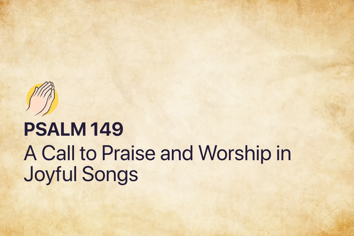 Psalm 149: A Call to Praise and Worship in Joyful Songs