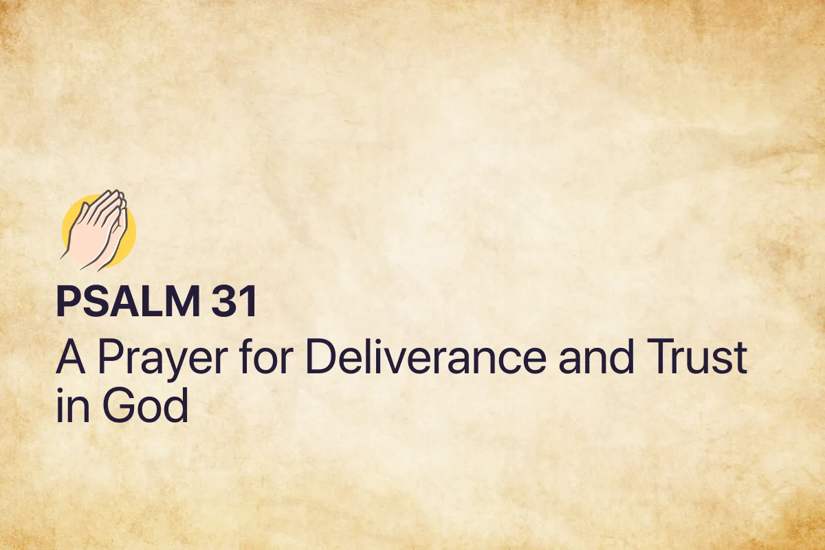 Psalm 31: A Prayer for Deliverance and Trust in God