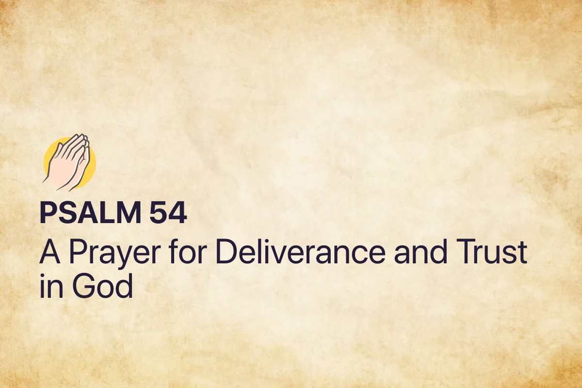 Psalm 54: A Prayer for Deliverance and Trust in God